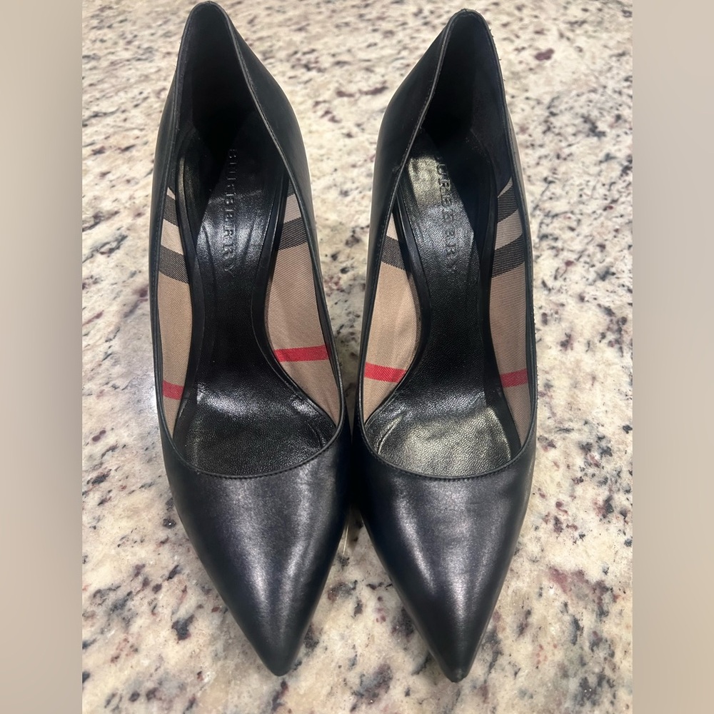 Burberry Black Heels with Check Detail